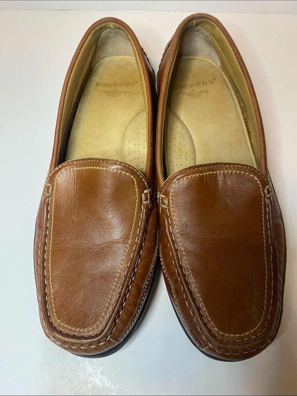 Dockers Men's Tan Leather Slip-On Loafers